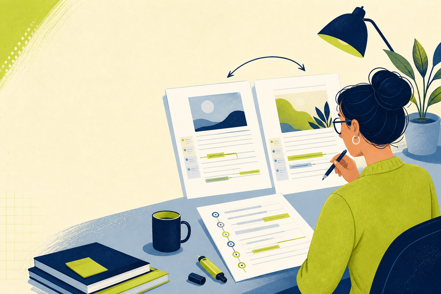Illustration for editorial revision logs